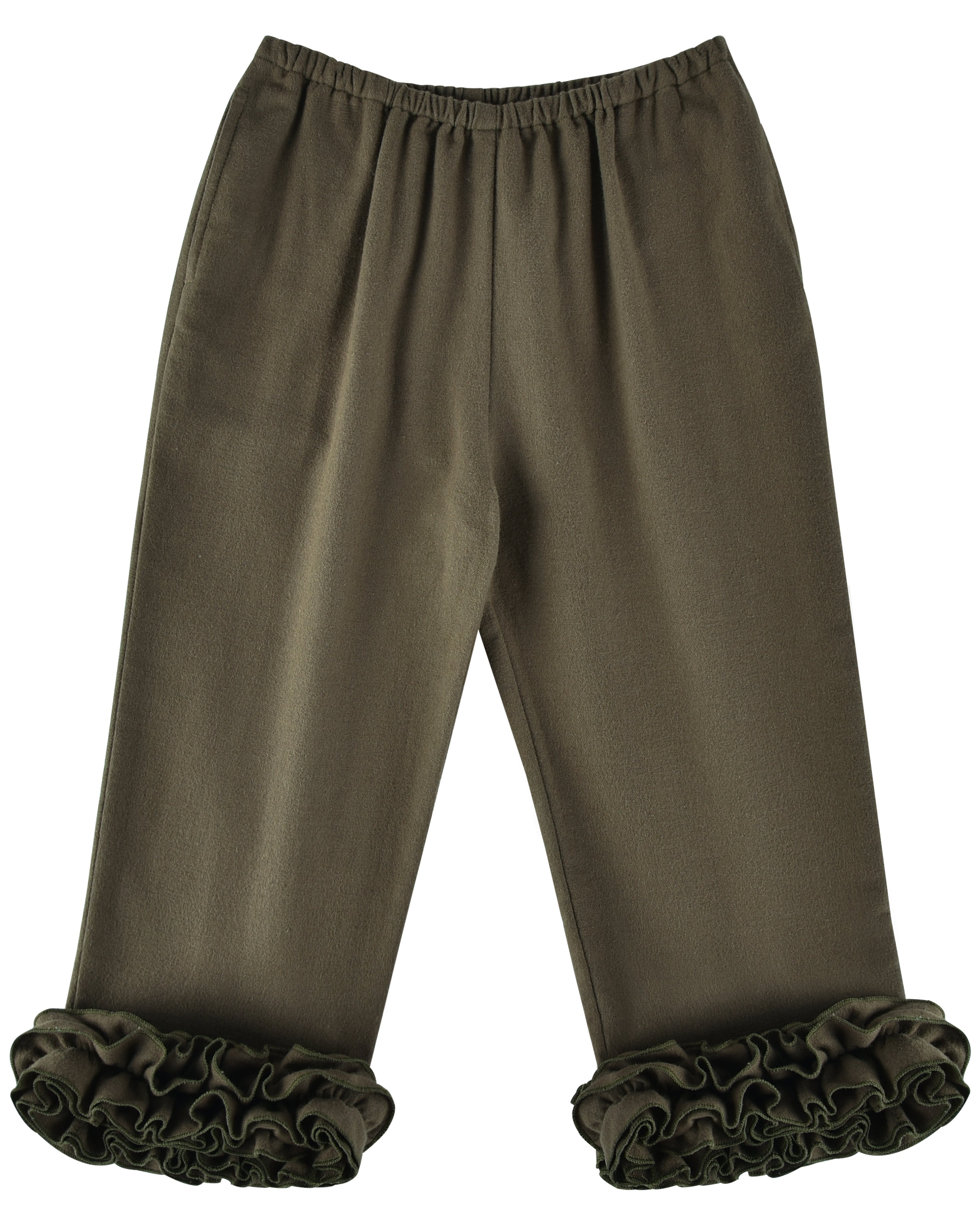 Mini: Mini Flannel Ruffle Pant - Eucalyptus - My mum made it