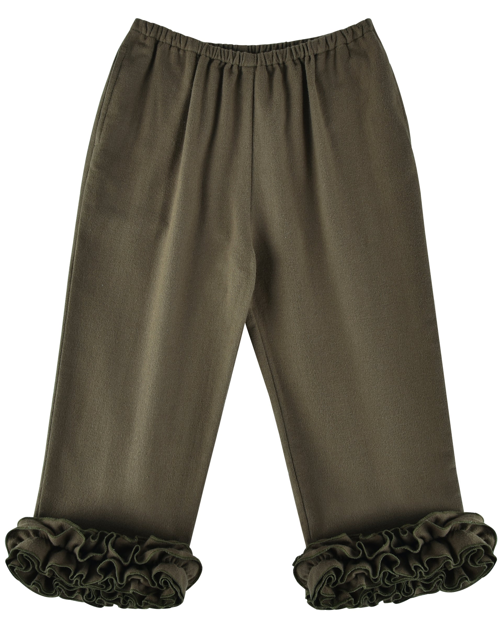 Mini Flannel Ruffle Pant Eucalyptus