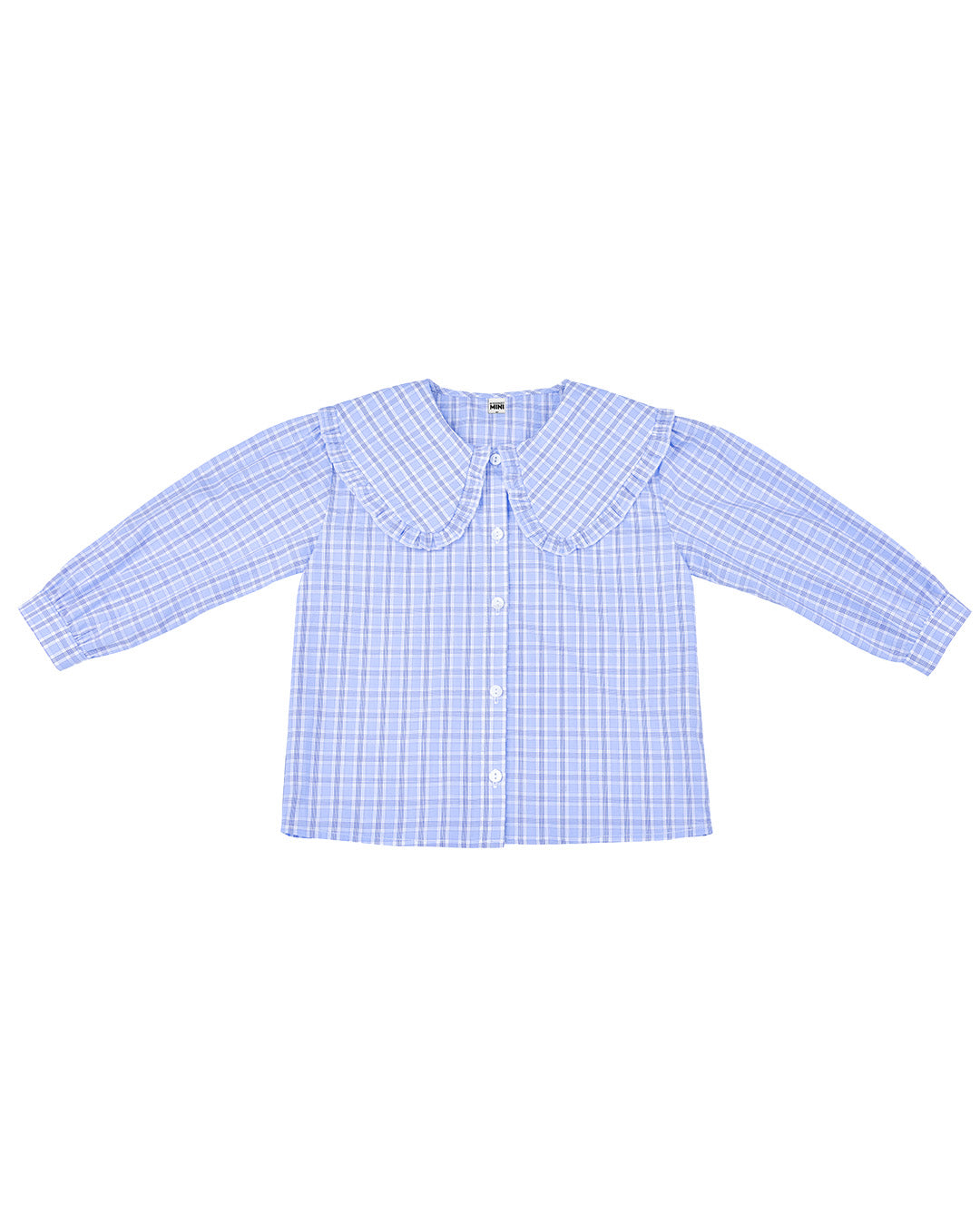 My Mum Made It - Collar Blouse - Sky Blue Check (Mini)