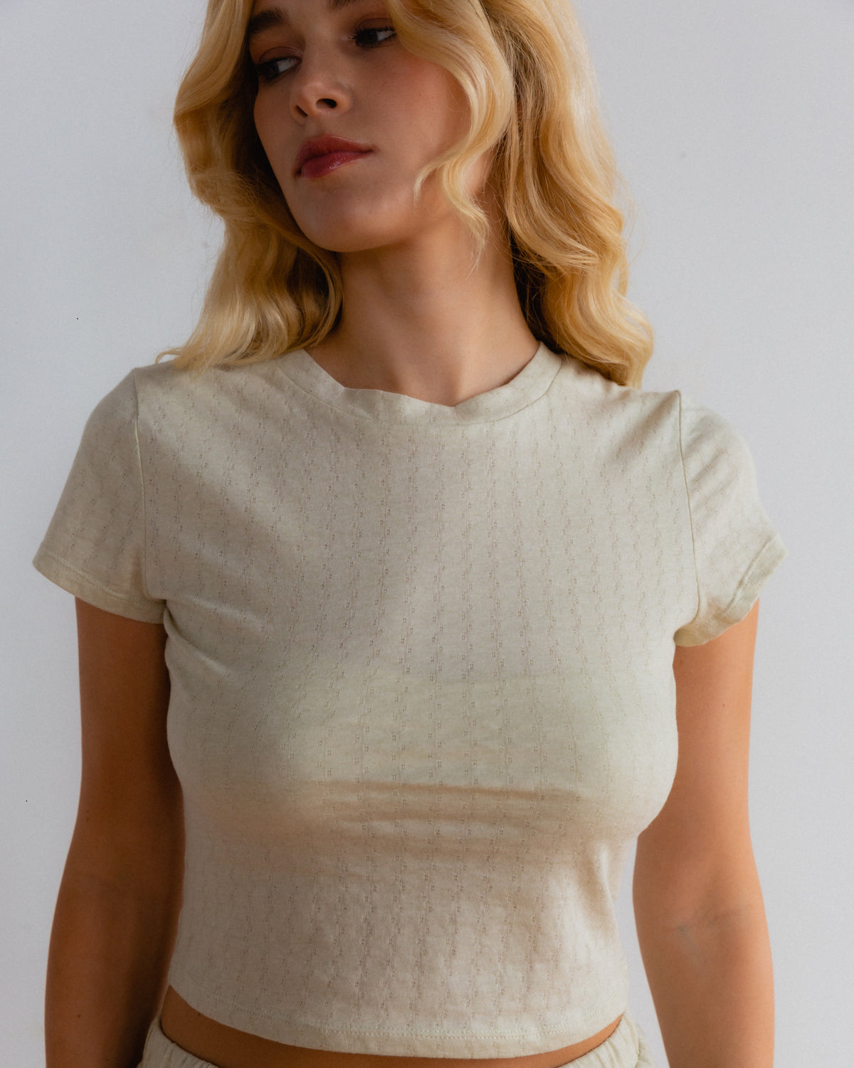 Pointelle Baby Tee - Green Tea