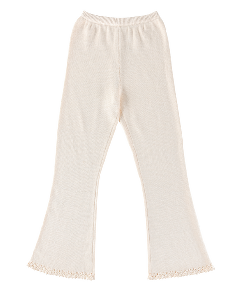 Pants: Lace Knit Pant - Porcelain - My mum made it – MY MUM MADE IT