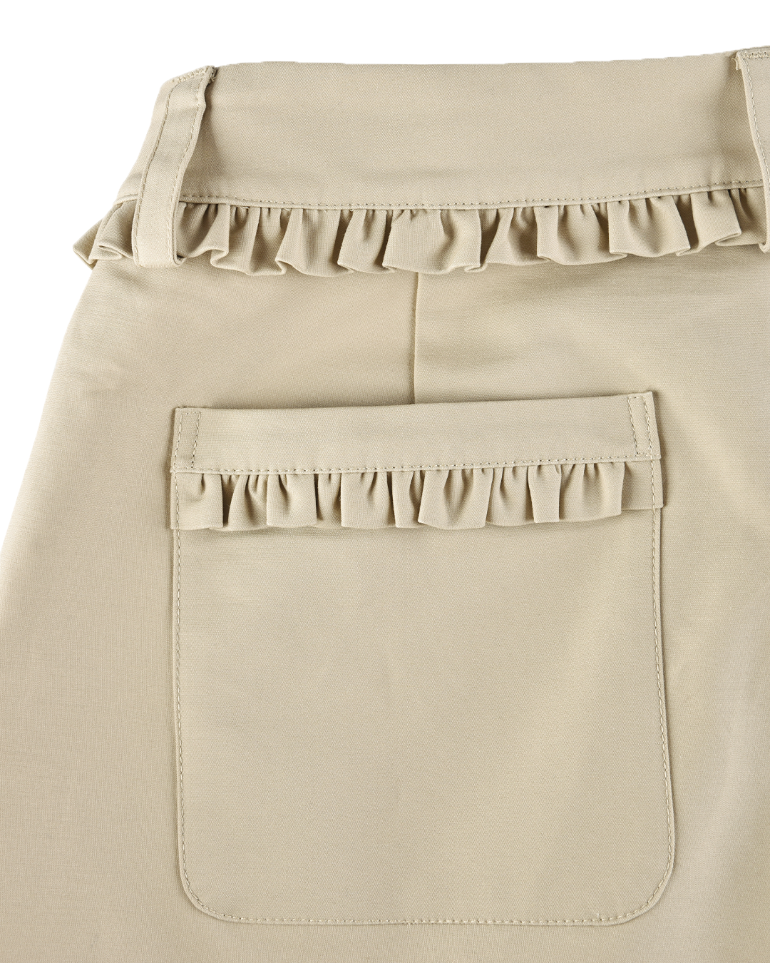 Frill Cotton Trousers - Fawn