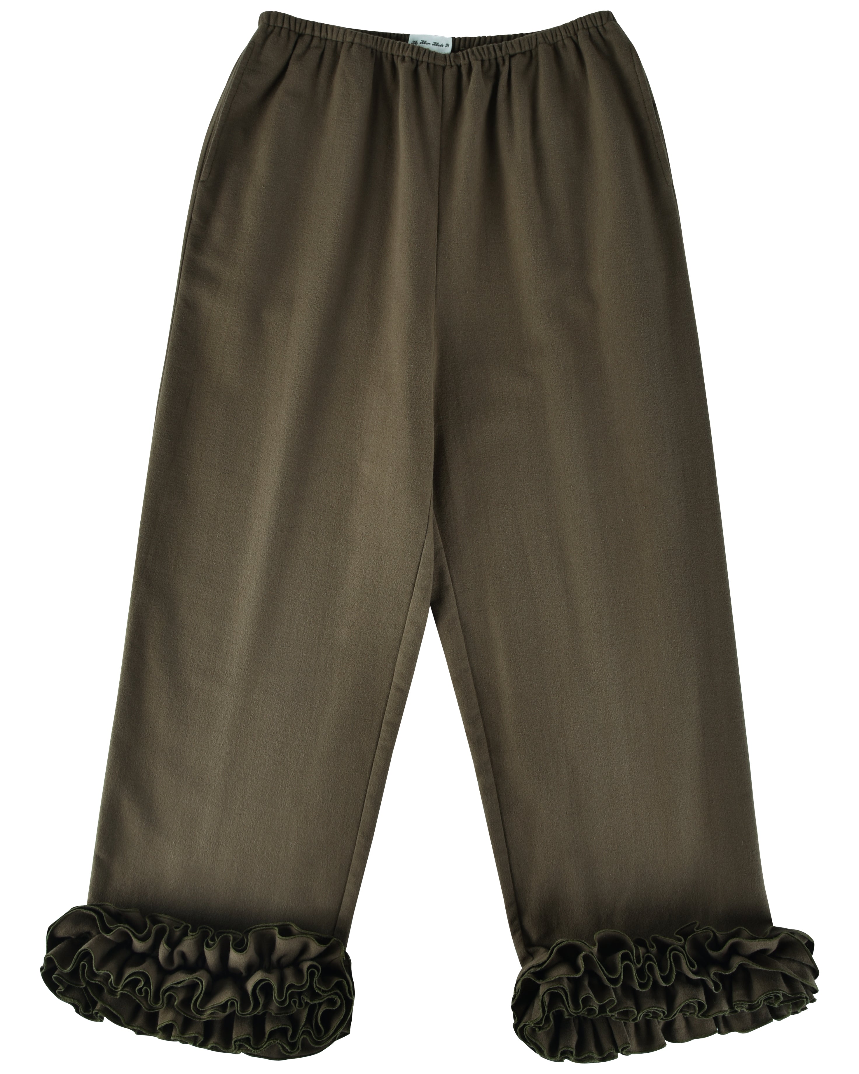 Pants: Flannel Ruffle Pant - Eucalyptus - My mum made it