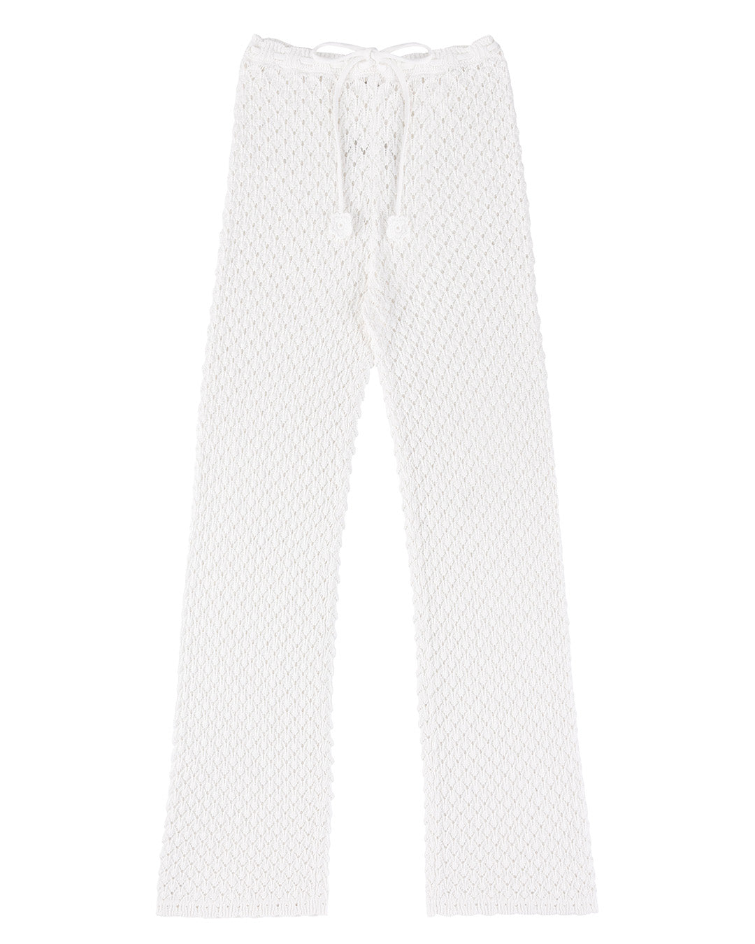 Daisychain Knit Pants - White