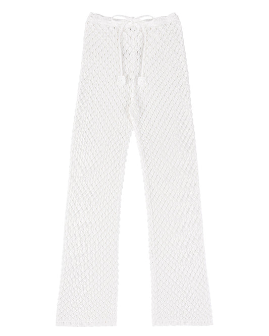 Daisychain Knit Pants - White