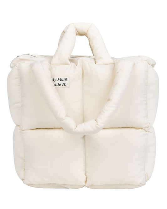 Puffer Tote Bag - Cream