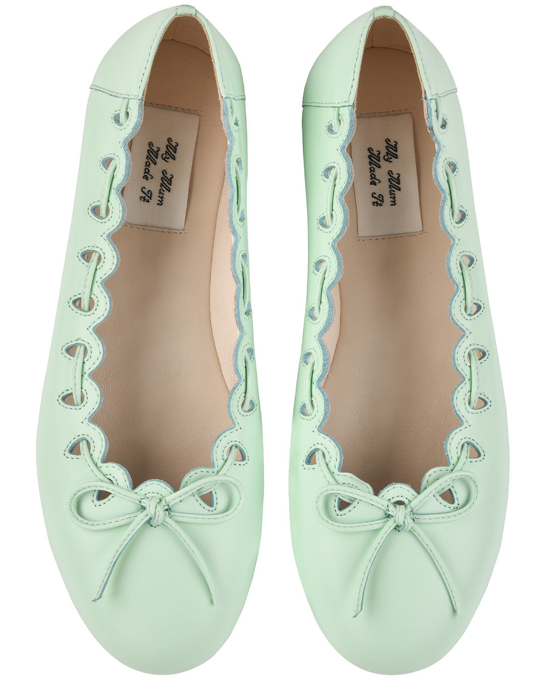 Ribbon Stitch Ballet Flats - Mint