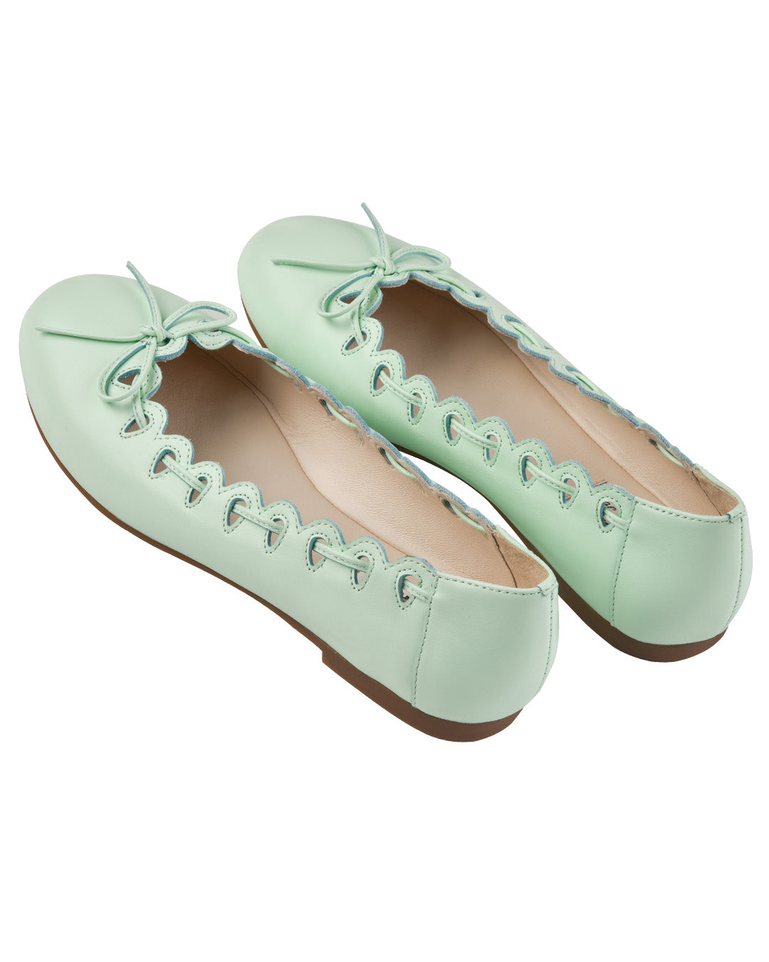 Ribbon Stitch Ballet Flats - Mint