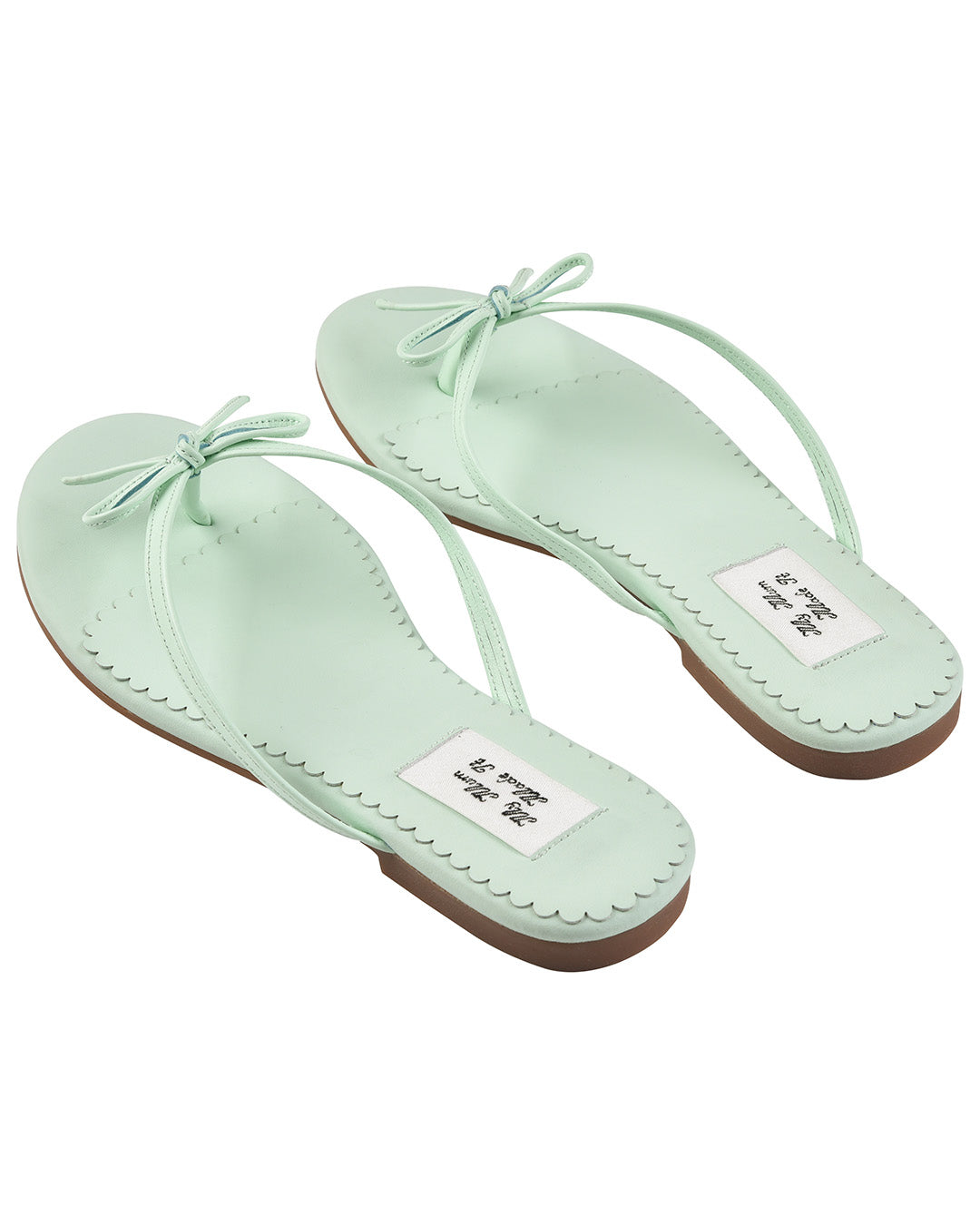 Ribbon Stitch Flip Flops - Mint