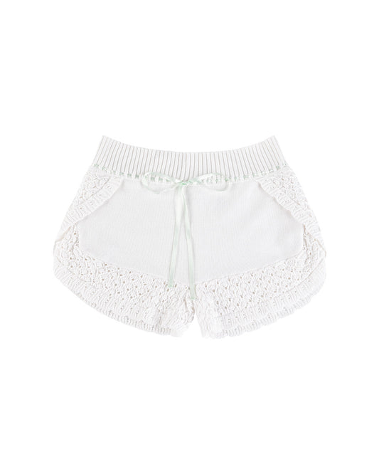 Laceweave Dolphin Shorts - White