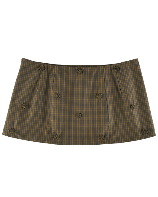 Rosette Mini Skirt - Ivy Check