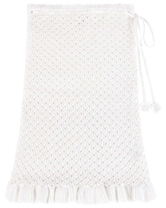Laceweave Midi Skirt - White