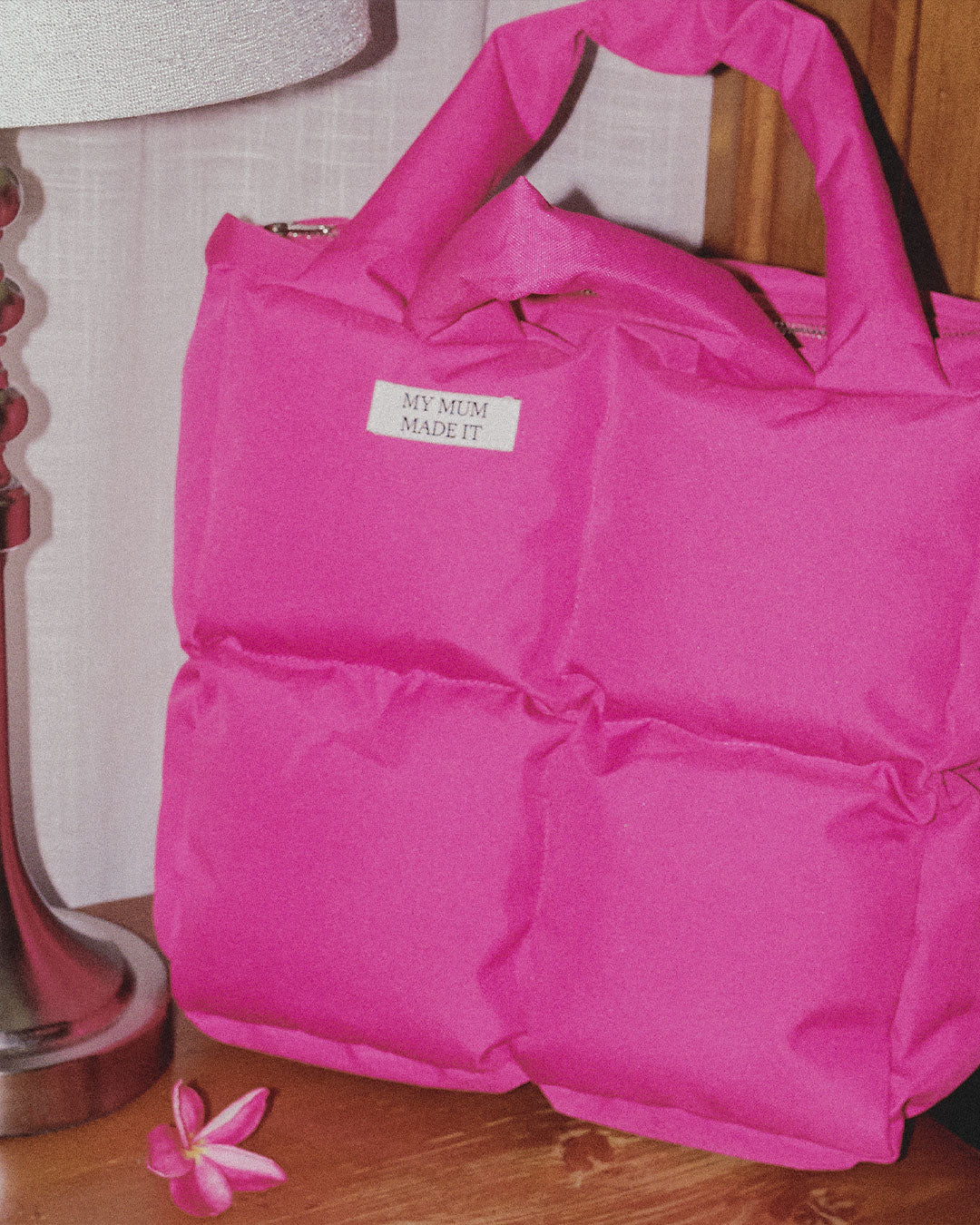 Puffer Tote Bag - Hot Pink