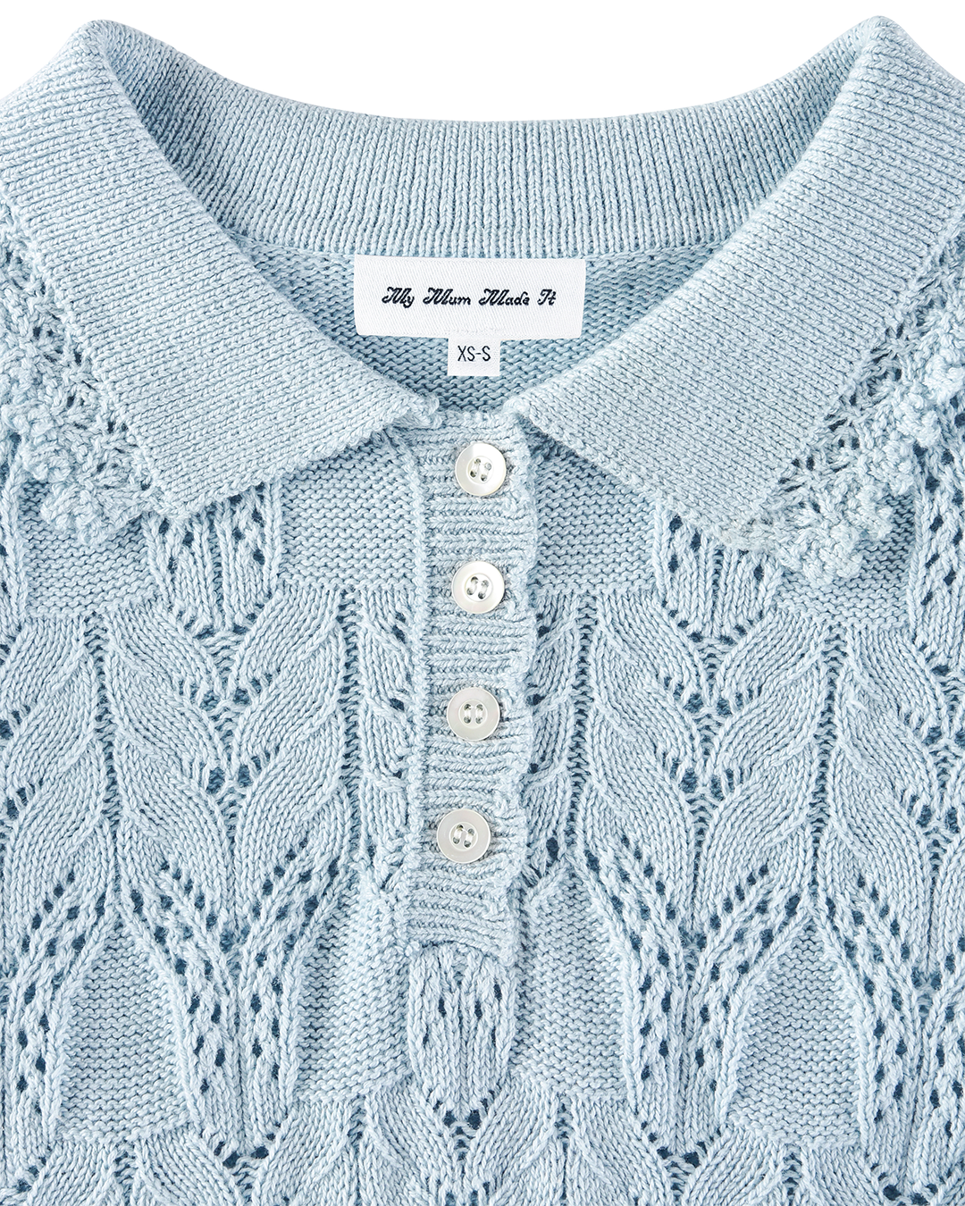 Buttoned Lace Knit Pullover - Bluewishes