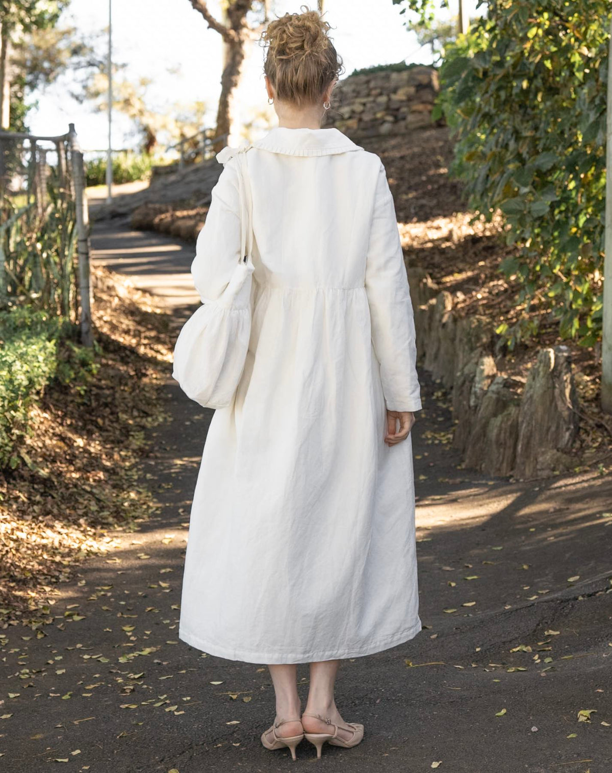 Nina Linen Trench Coat - White