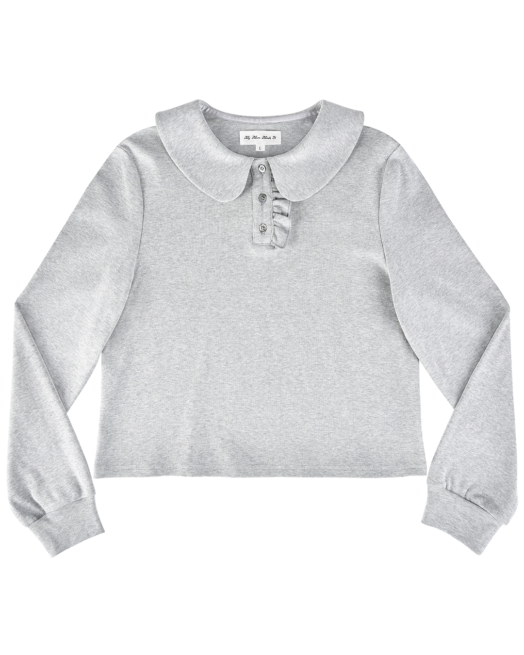 Polo Long Sleeve Top - Grey