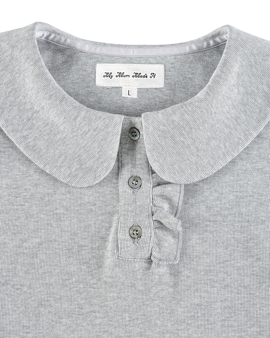 Polo Long Sleeve Top - Grey