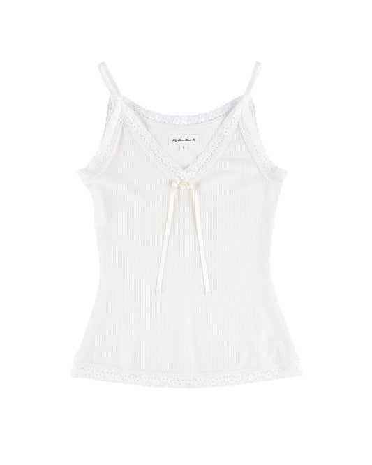 Lisse Rib Camisole - White