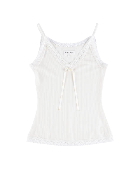 Tops: Lisse Rib Camisole - White - My mum made it – MY MUM MADE IT