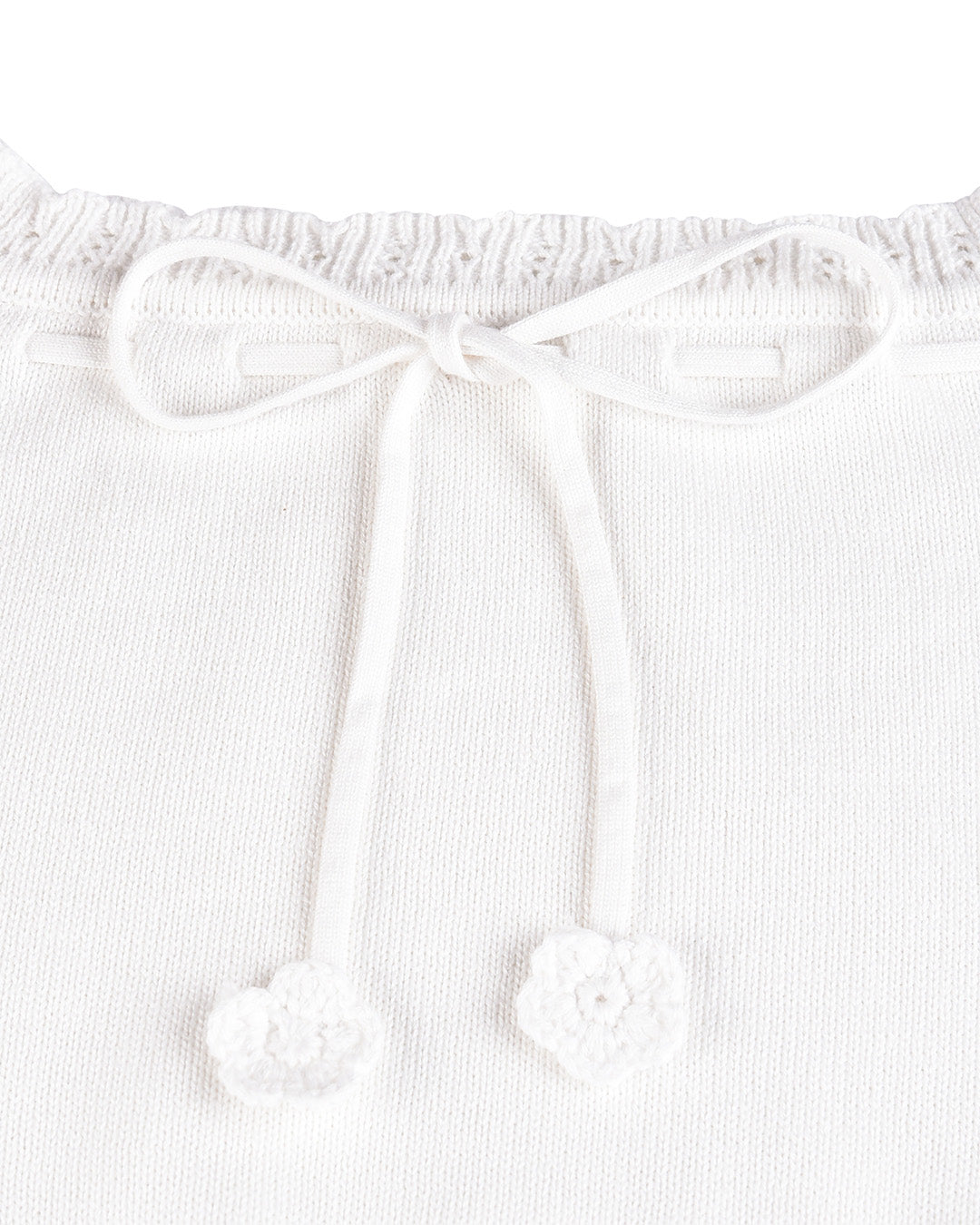 Laceweave Off-shoulder Top - White