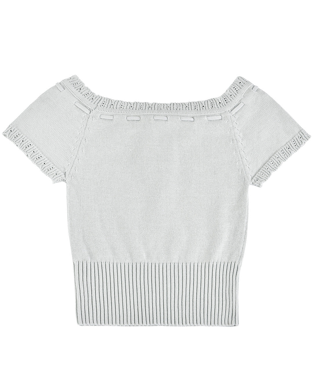 Laceweave Off-shoulder Top - Mint