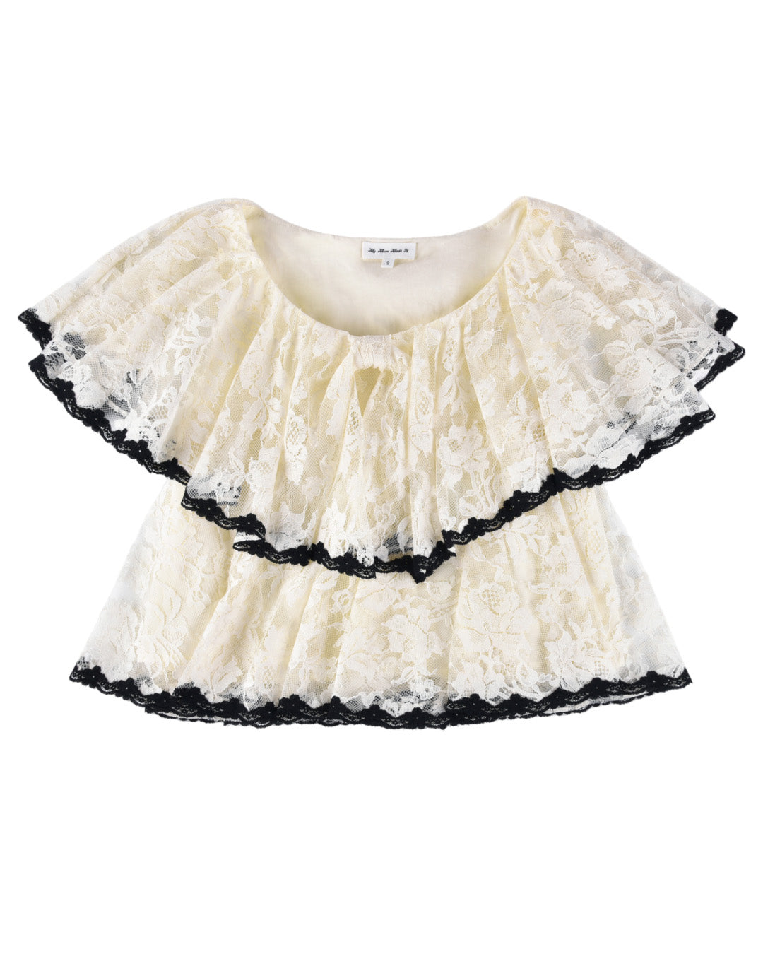 Delilah Bow Top - White Lace