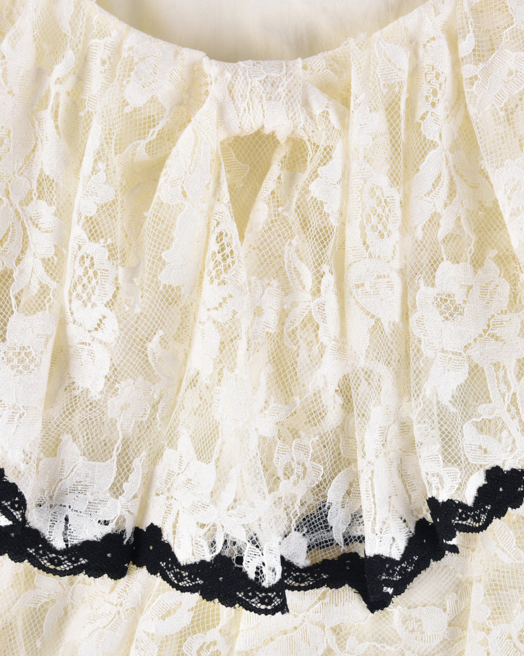 Delilah Bow Top - White Lace