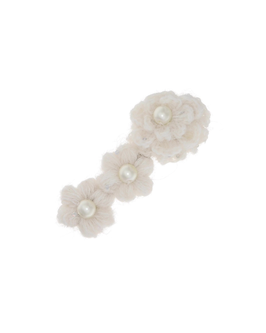 Crochet Pearl Flower Hair Pin