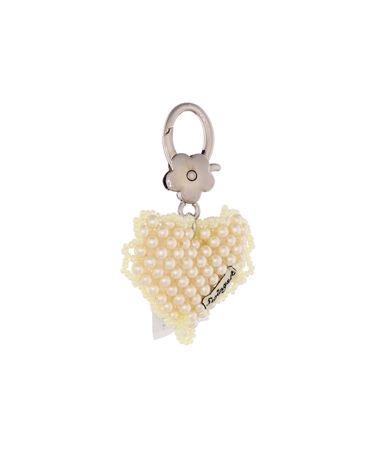 Citrine Heart Cushion Key Ring