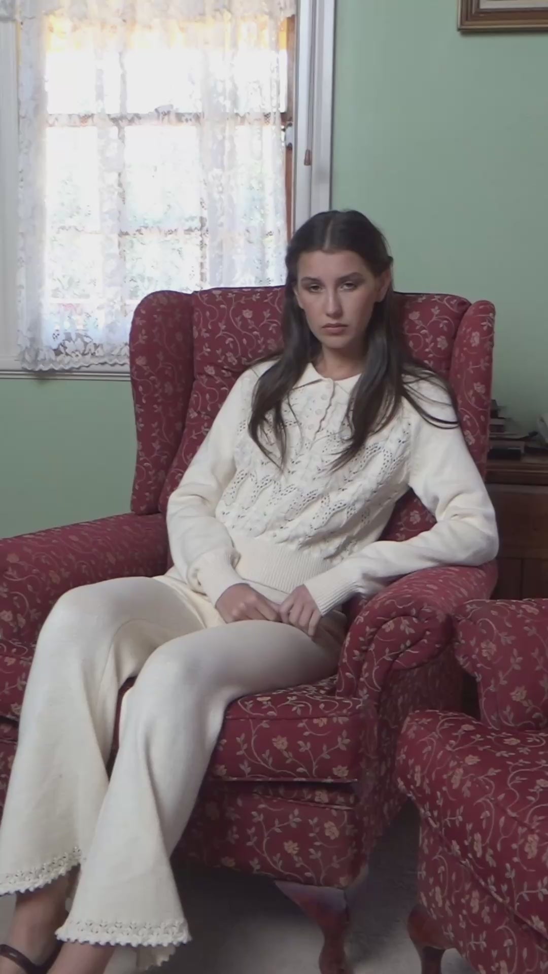 Pants: Lace Knit Pant - Porcelain - My mum made it – MY MUM MADE IT