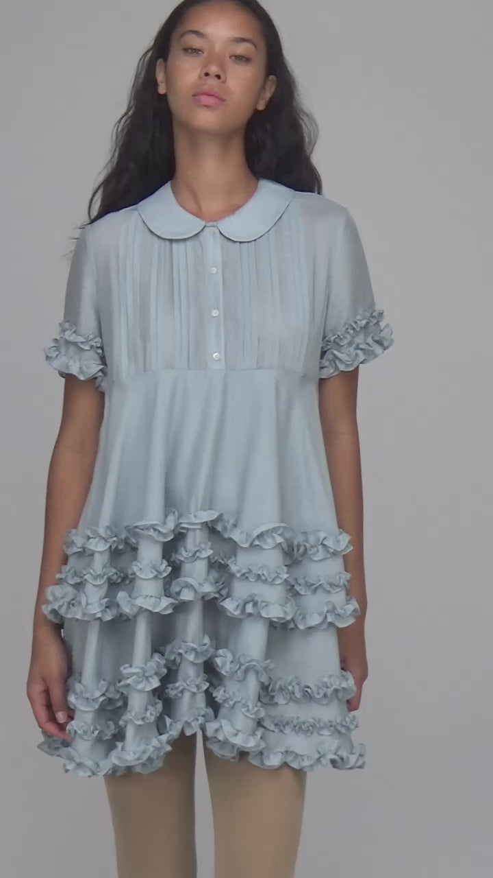 Dresses: Ruffle Tea Dress - Bluewish - My mum made it  MY MUM MADE IT