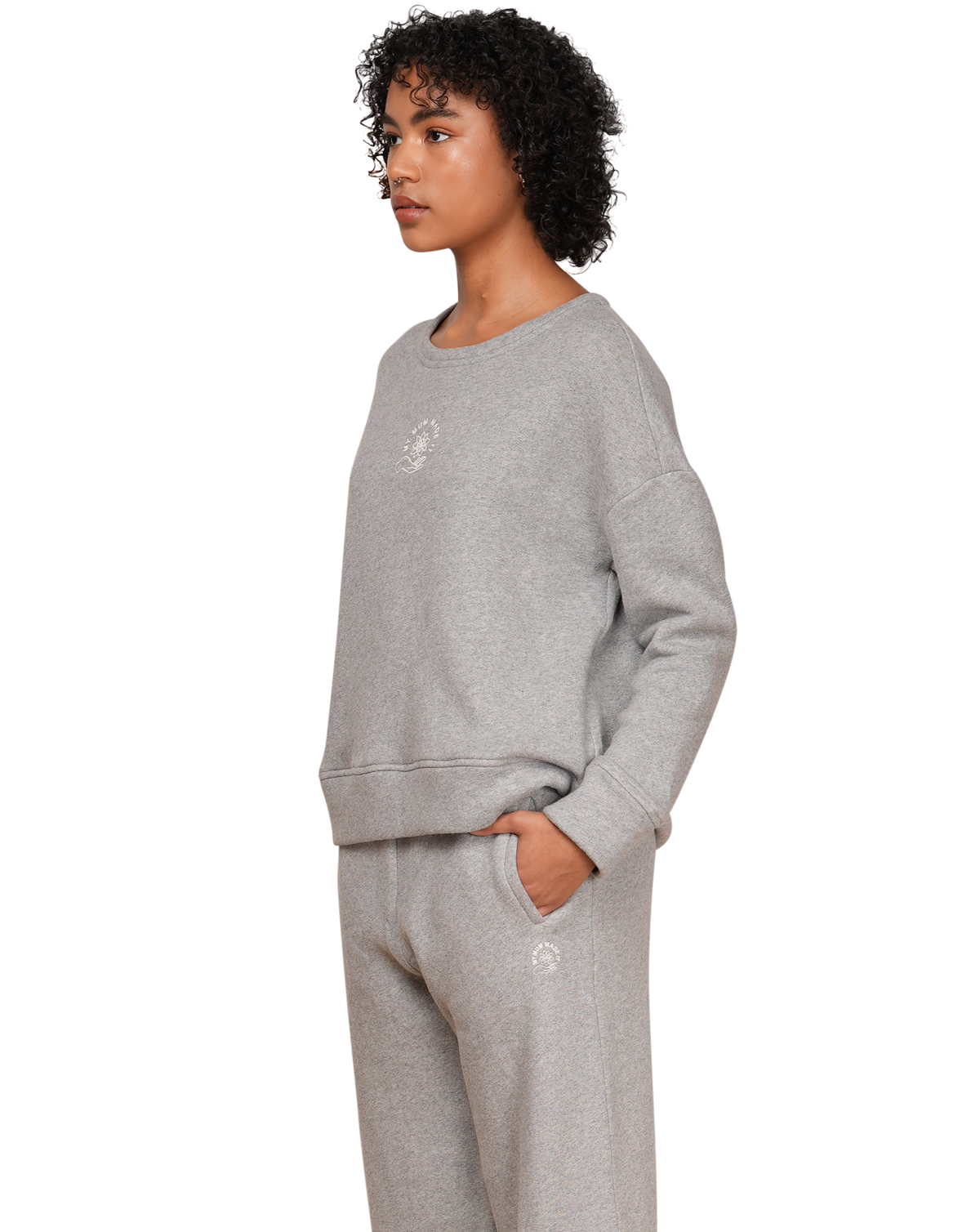 Oversized Warm Hand Logo Sweatshirt - Grey