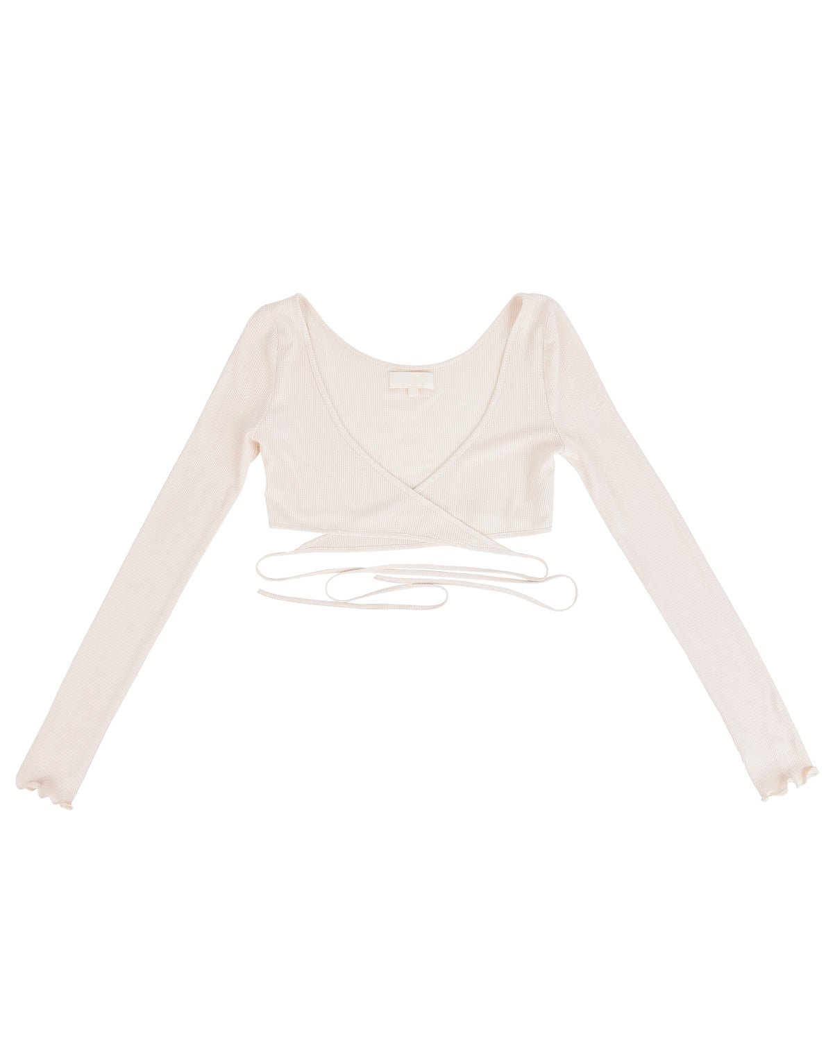 Light Waffle Wrap Top - Light Peach