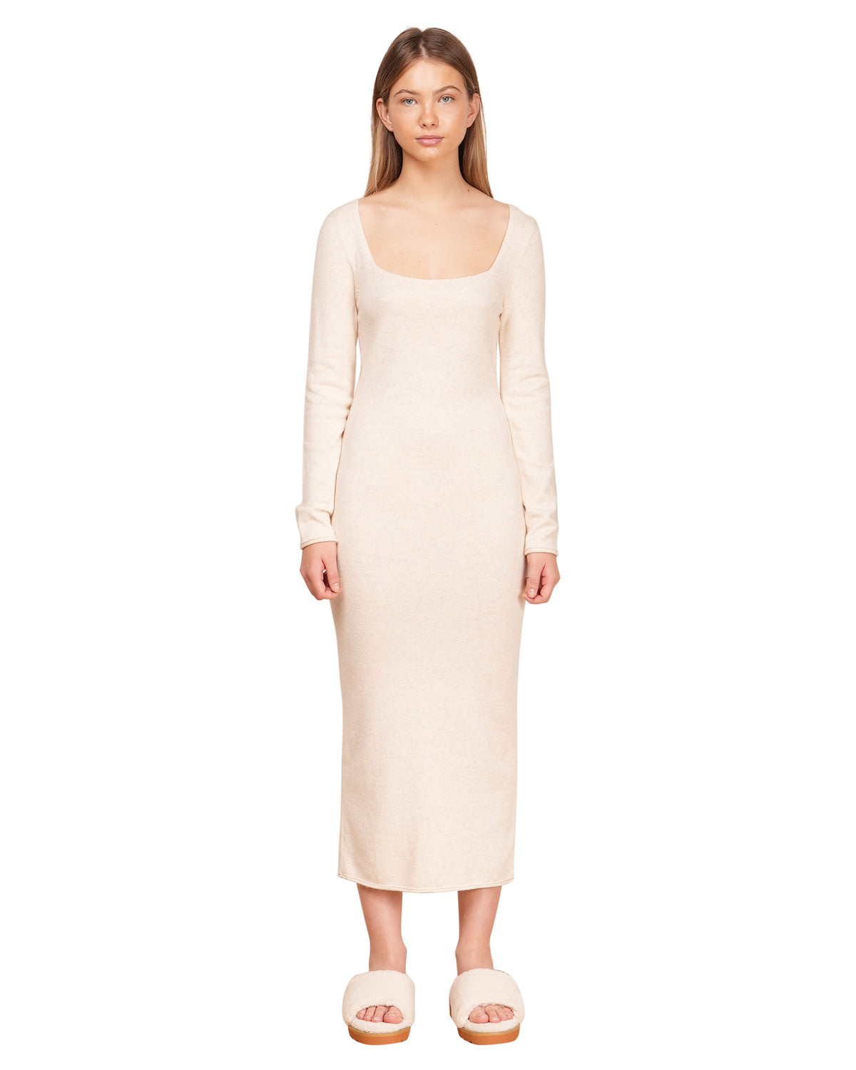 Knit Midi Jumper Dress - Off-white