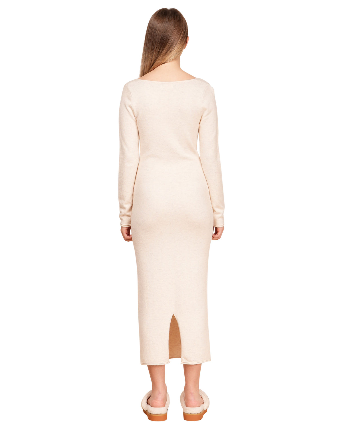 Knit Midi Jumper Dress - Off-white