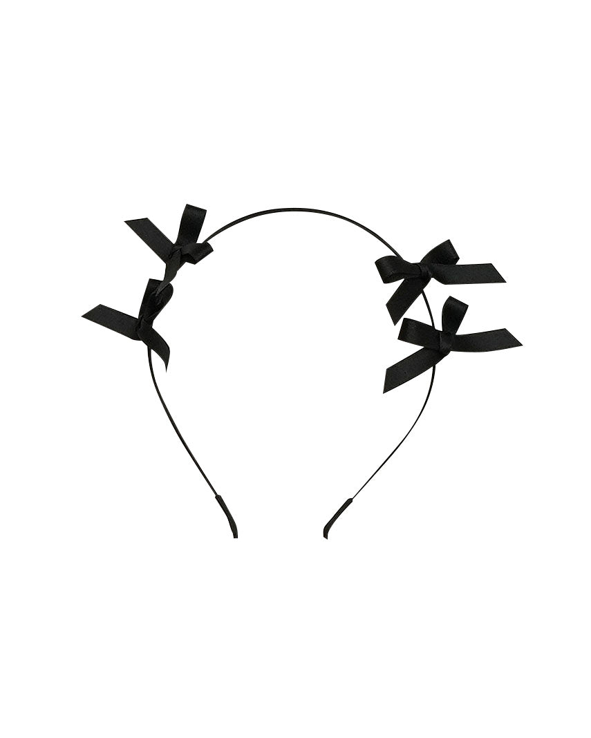 Twin Bow Headband - Black