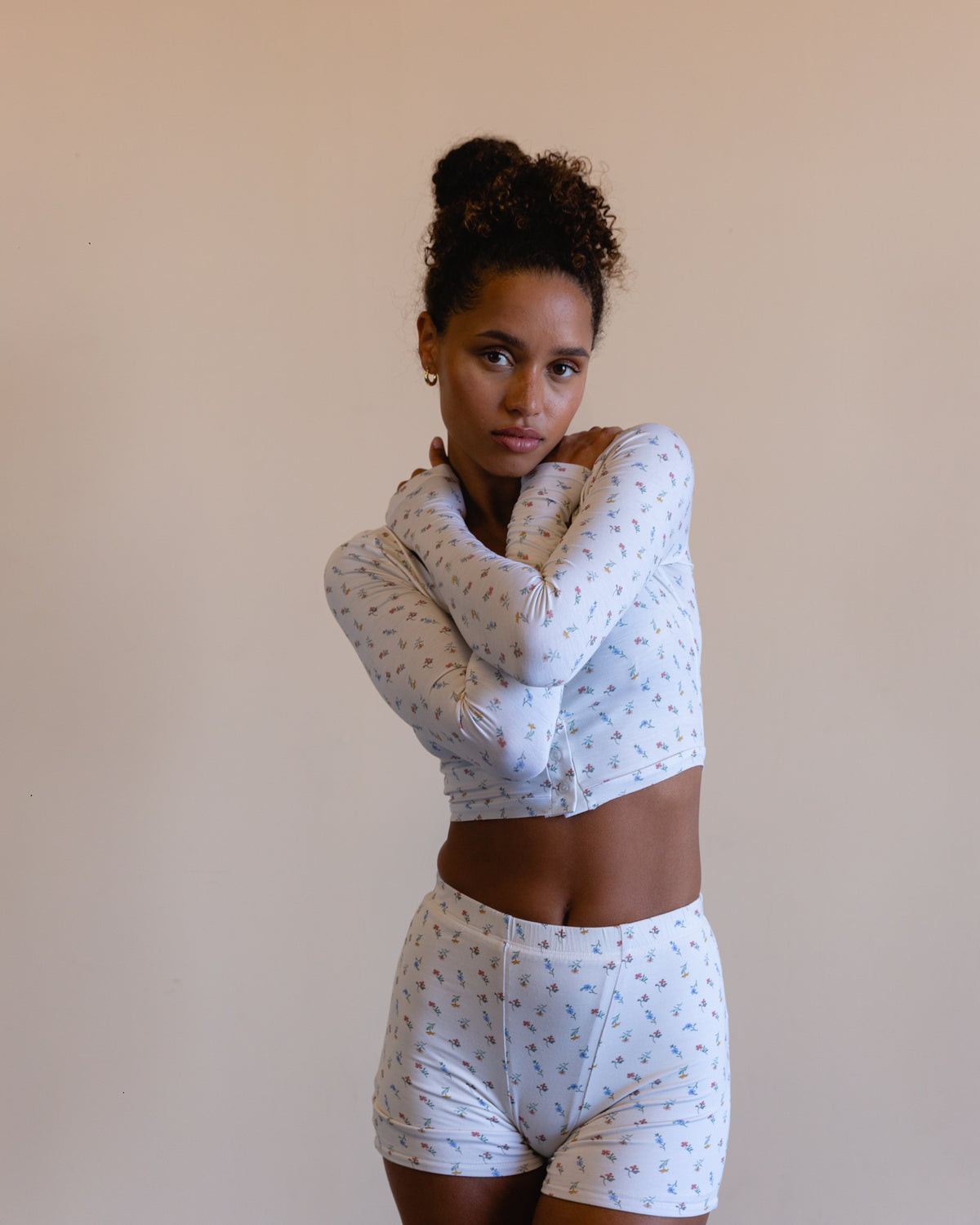 Bamboo Baby Shorts - Fallen Flowers