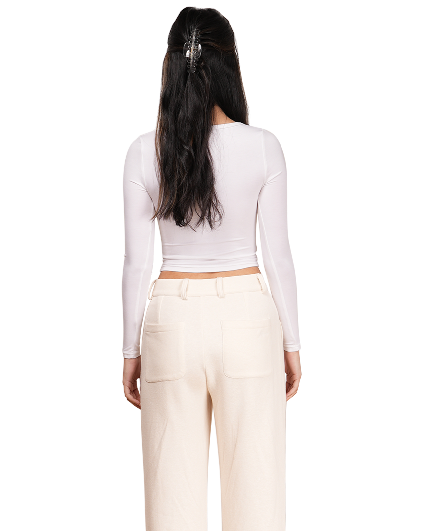 Soft Bamboo Button Top - Off White