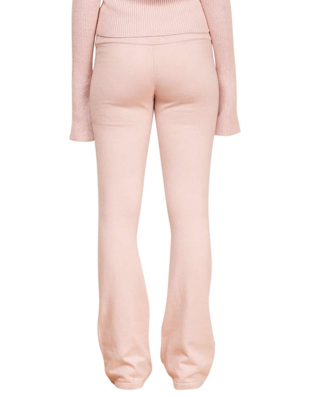 Flared Knit Lounge Pants - Rose