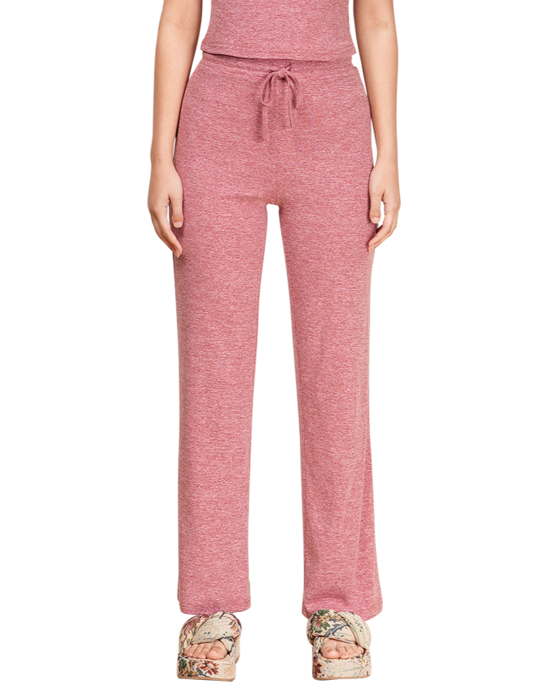 Recycled Lightweight Cotton Lounge Pants - Cranberry
