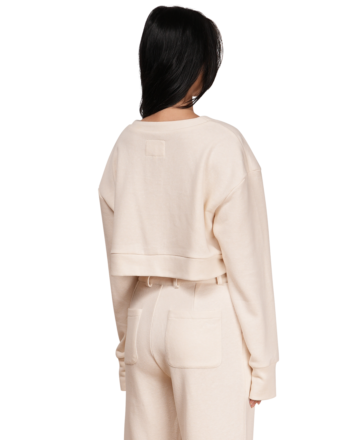 Cropped V Neck Cardigan - Cream