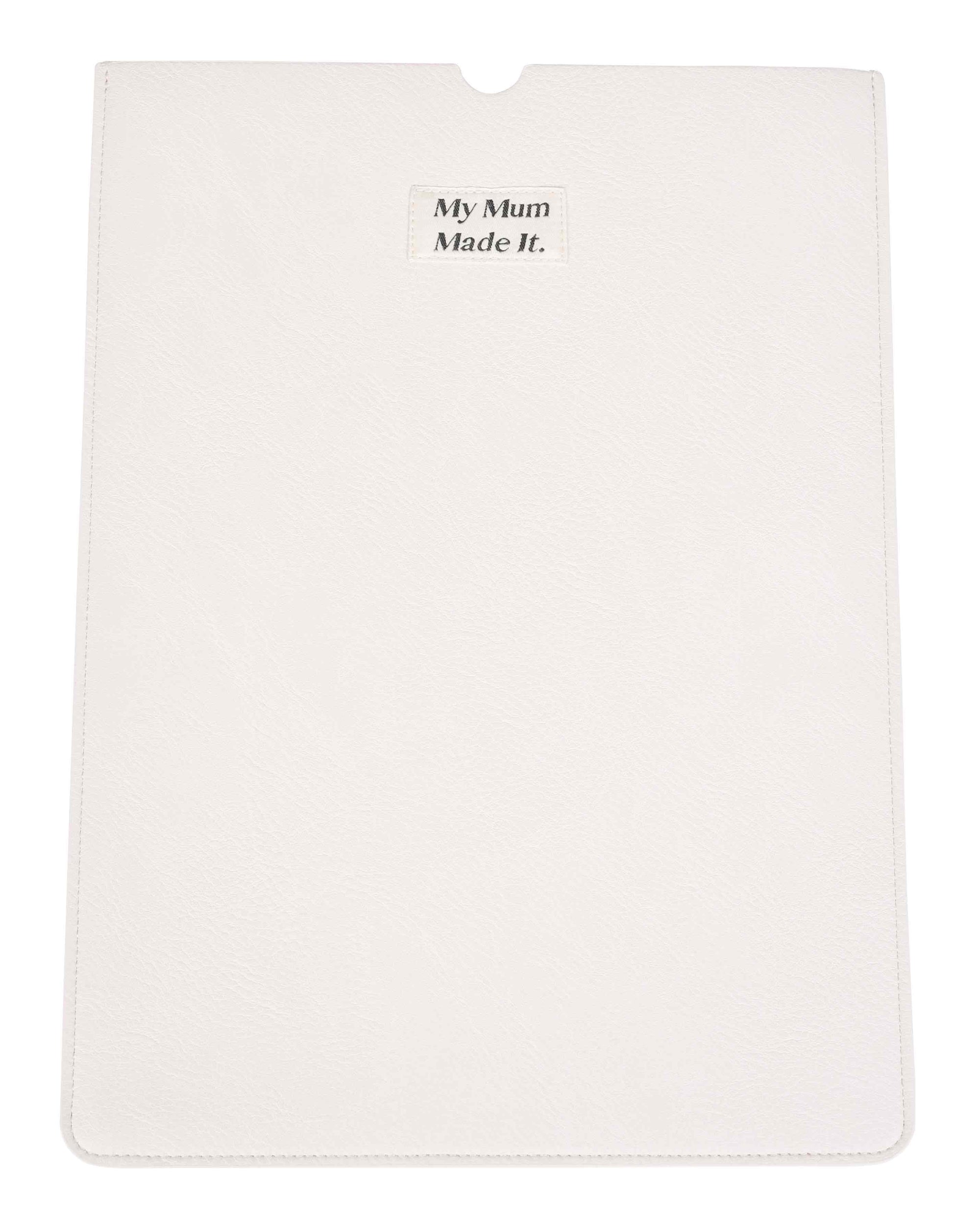 Recycled Faux Leather Laptop Sleeve - Cream