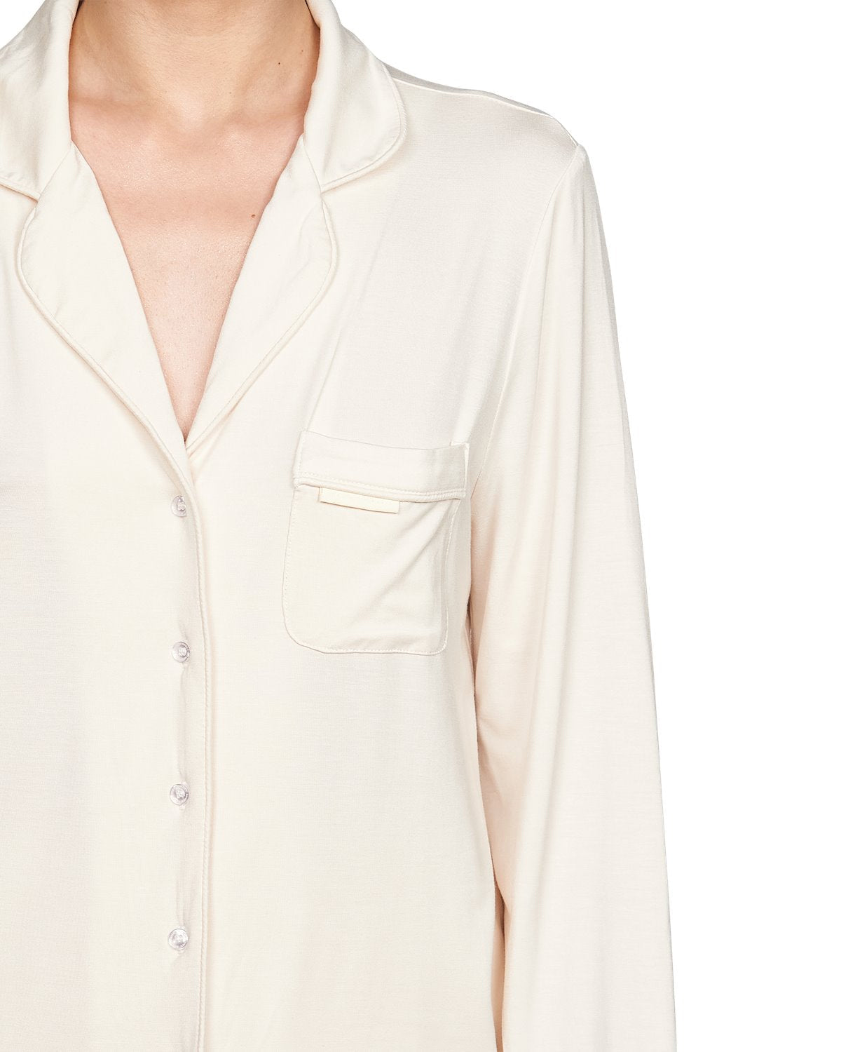 Bamboo Long Sleeve Pyjama Shirt - Cream