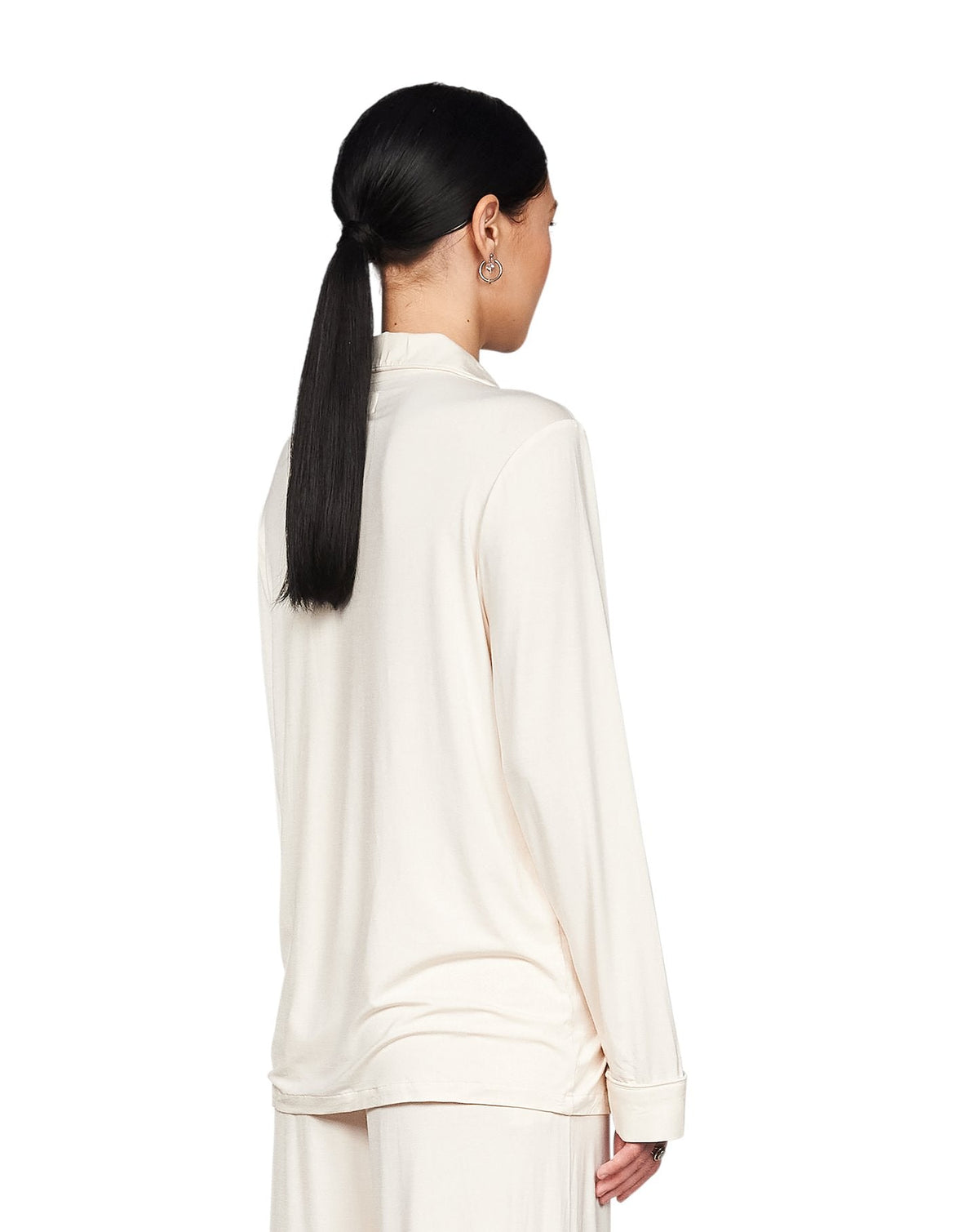 Bamboo Long Sleeve Pyjama Shirt - Cream