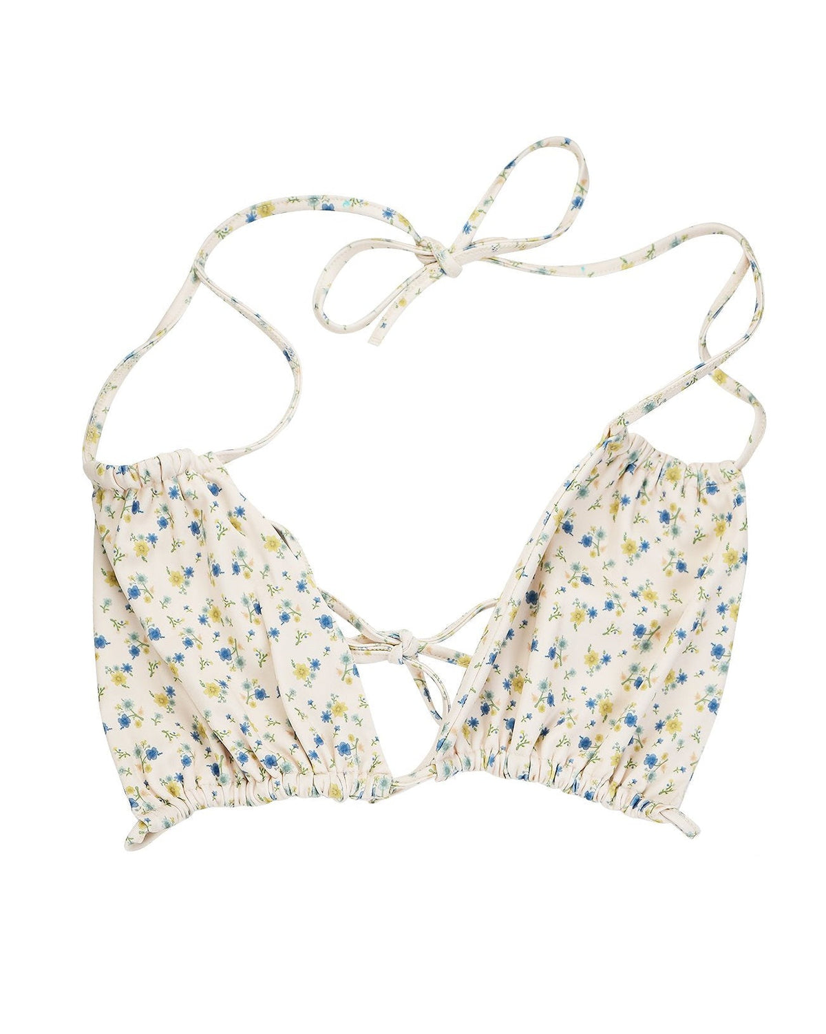 Double Halter Recycled Bikini Top - Morning Glory