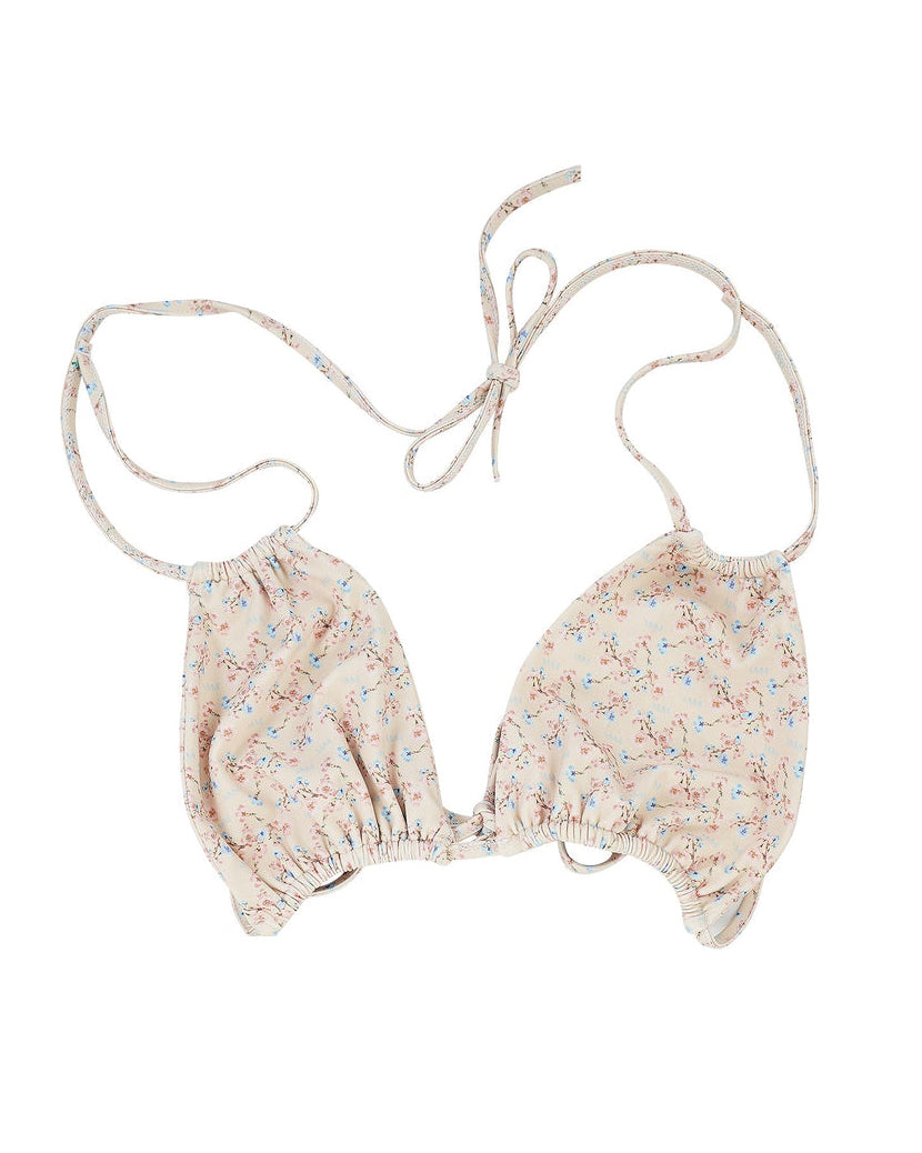 Double Halter Recycled Bikini Top - Sakura