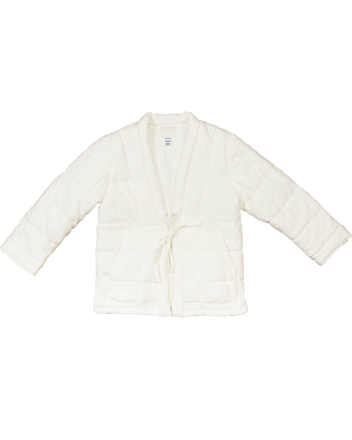 Front Tie Waffle Jacket - Snow