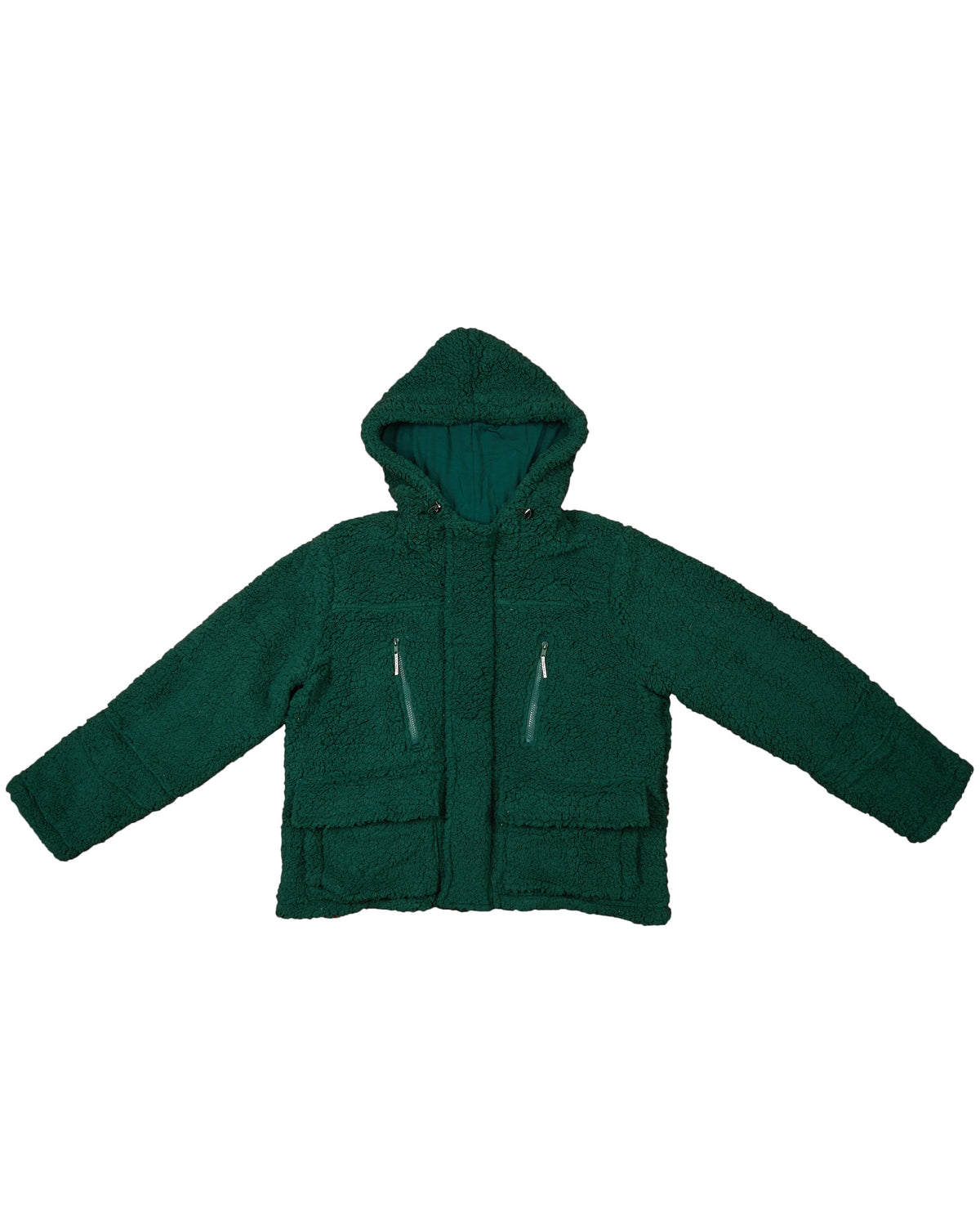 Hooded Shag Utility Jacket - Aventurine - MY MUM MADE IT