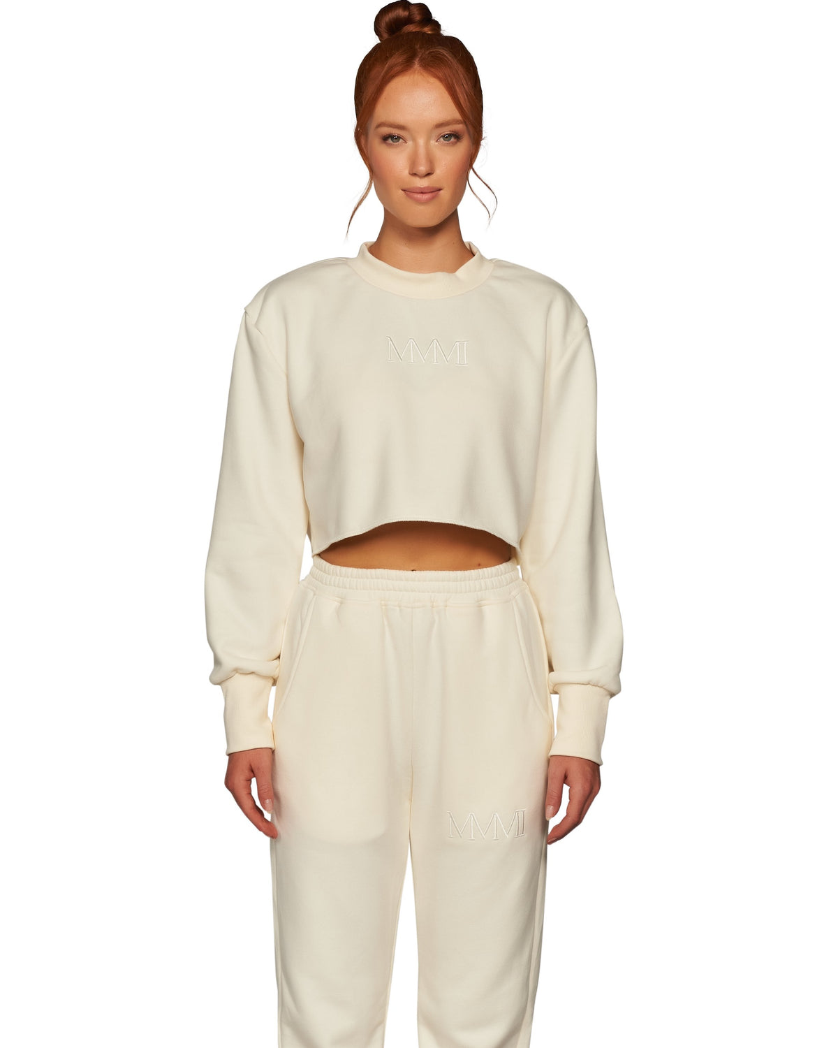 Logo Fleece Crop Sweatshirt - Vanilla