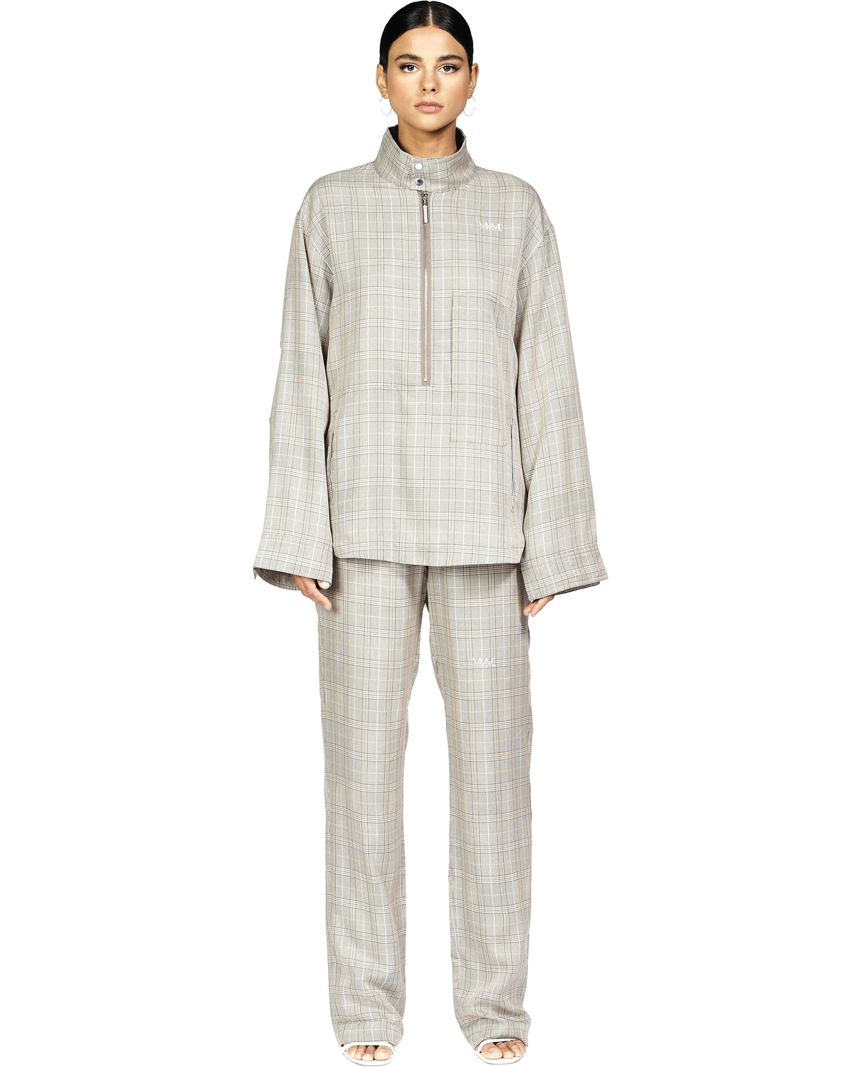 Plaid Straight Leg Pants
